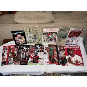 VTG VINTAGE CINCINNATI REDS SCORE CARDS YEAR BOOKS 17 MAGAZINES LOT